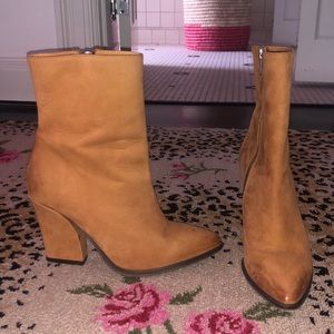 Free People Faux Leather Tan Booties size 38